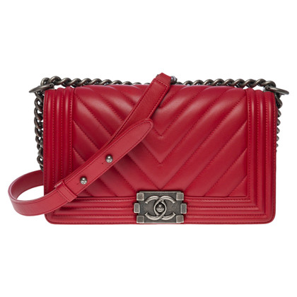 Chanel Boy Bag Leather in Red