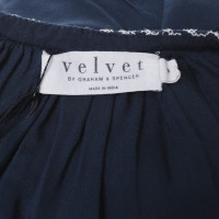 Velvet Dress in blue / white