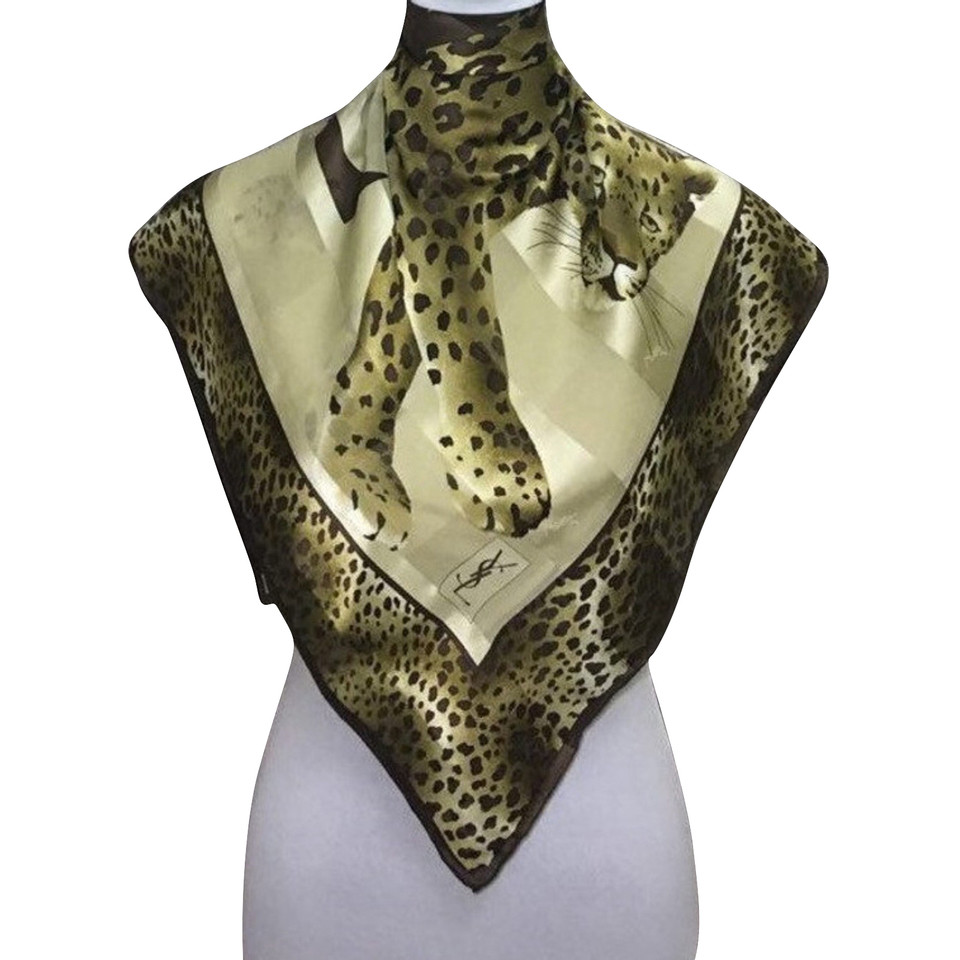 Yves Saint Laurent Zijden sjaal met print