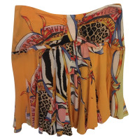 Roberto Cavalli Skirt Silk in Orange