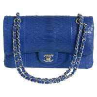 Chanel "Double Classique Flap Bag Medium" Python cuir