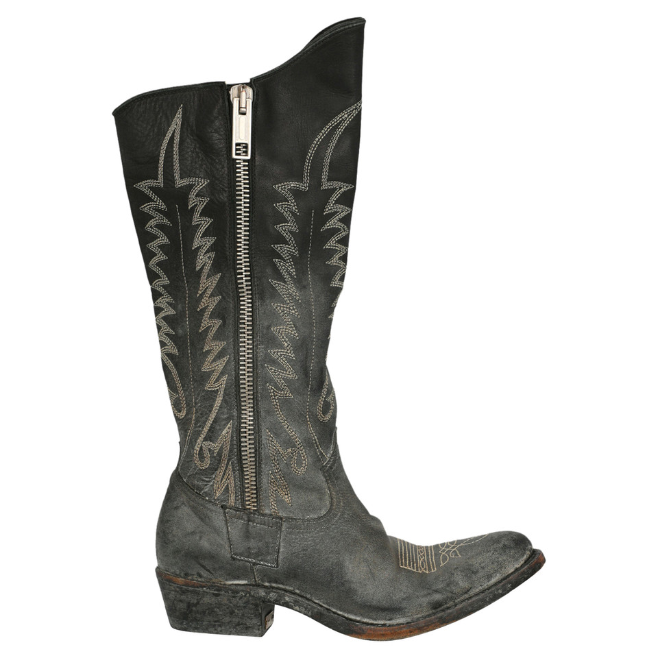 Golden Goose Stiefel aus Leder in Grau