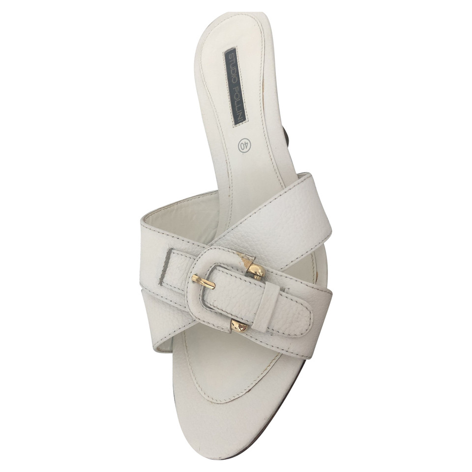 Pollini Sandals Leather in White