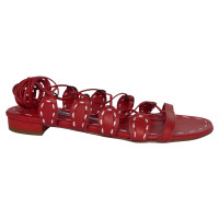 Manolo Blahnik Sandalen aus Leder in Rot