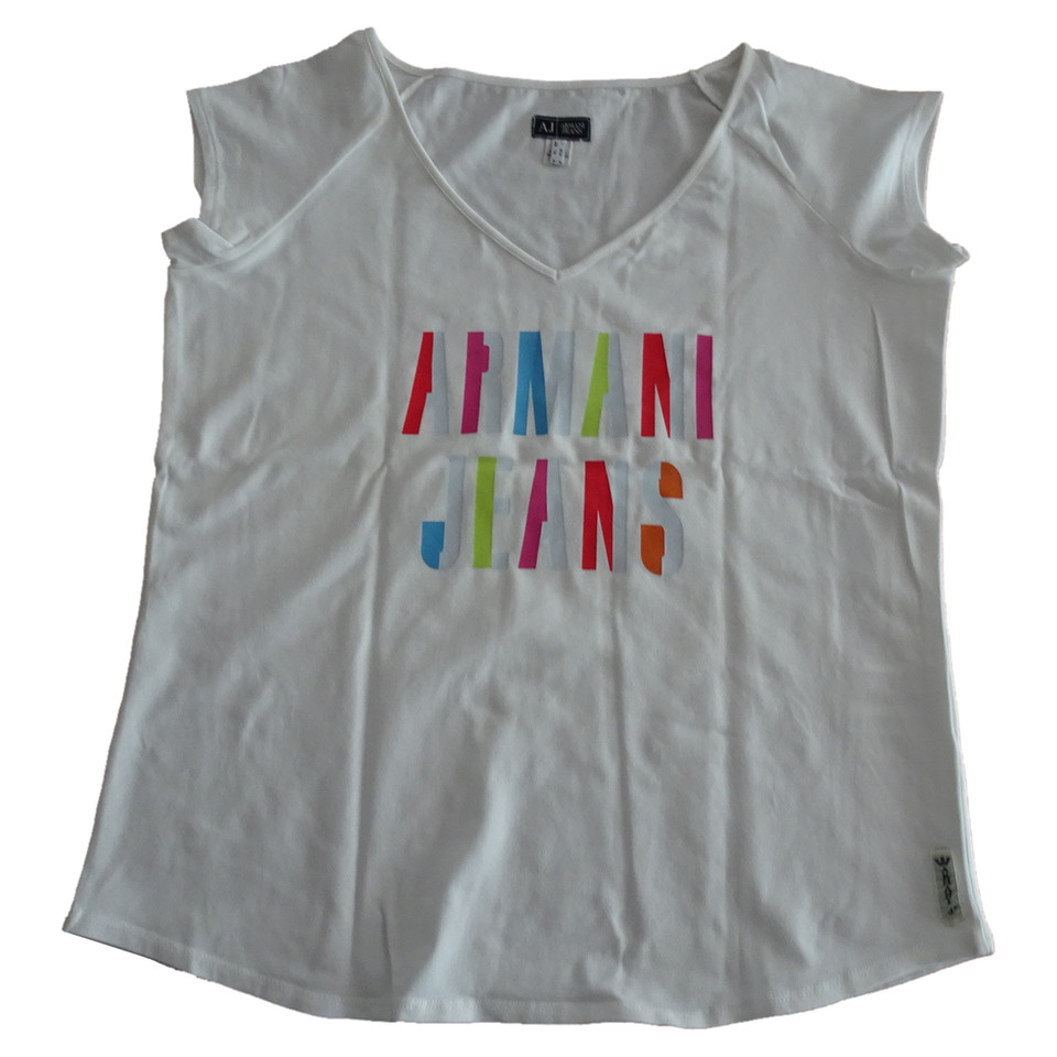 Armani Jeans Top en Coton en Blanc