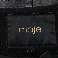Maje Jacke/Mantel aus Wolle in Schwarz