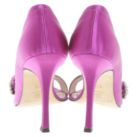 Brian Atwood Peeptoes in fucsia