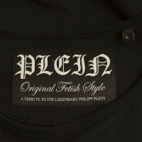 Philipp Plein Zwarte Korte Mouw Gevulde T-shirt
