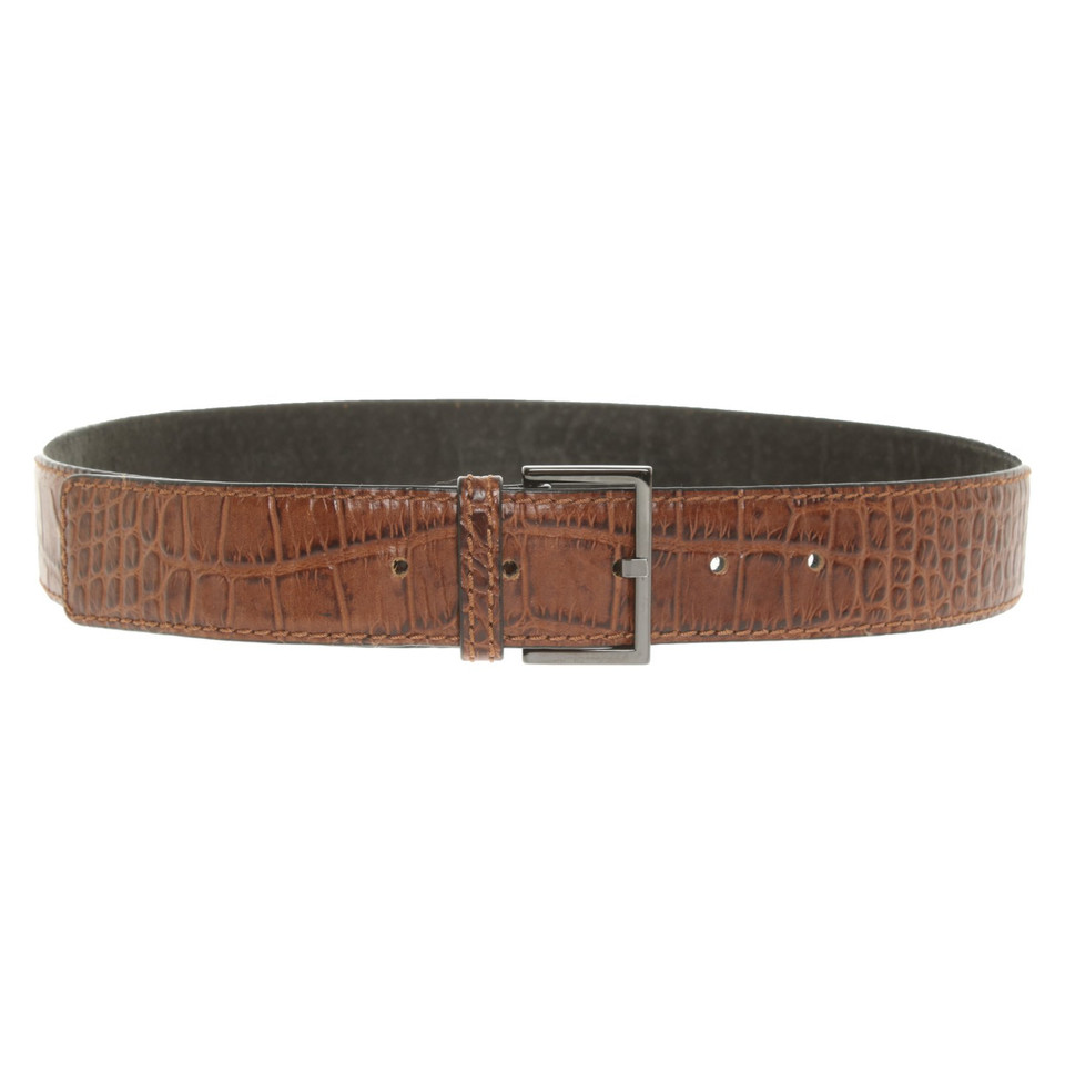 Hugo Boss Riem Leer in Bruin