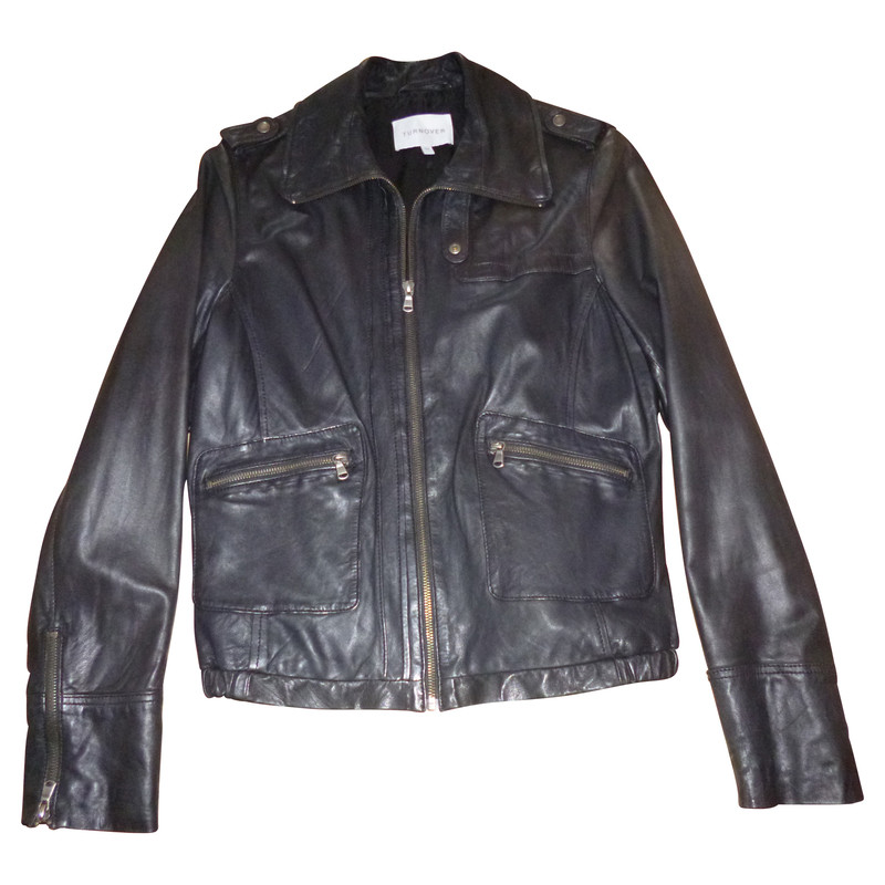Turnover Sporty nappa leather jacket