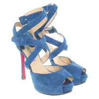 Luciano Padovan Sandals Suede in Blue