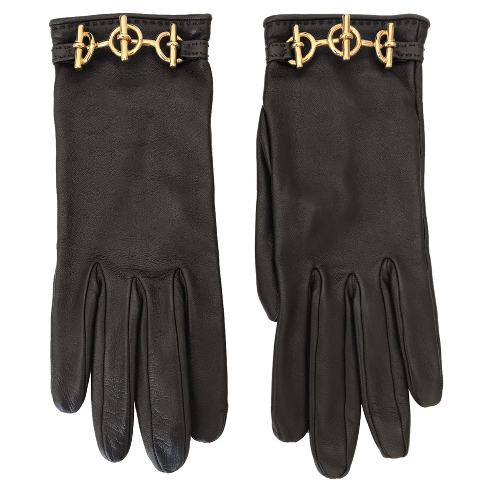 Hermès Handschuhe aus Leder in Braun