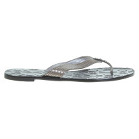 Tory Burch Metallic-tiende Renner sandalen