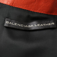 Balenciaga Jacke/Mantel aus Leder in Orange