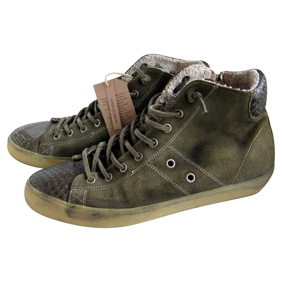 Leather Crown High-top sneakers python