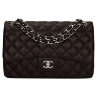 Chanel Classic Flap Bag Jumbo aus Leder in Bordeaux