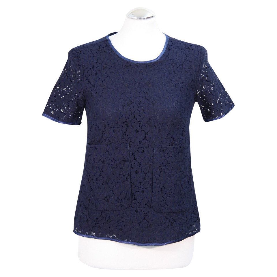 French Connection Lace Top in donkerblauw