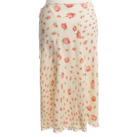 Blumarine Silk skirt with floral pattern