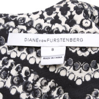Diane Von Furstenberg Kleid in Schwarz/Wollweiß