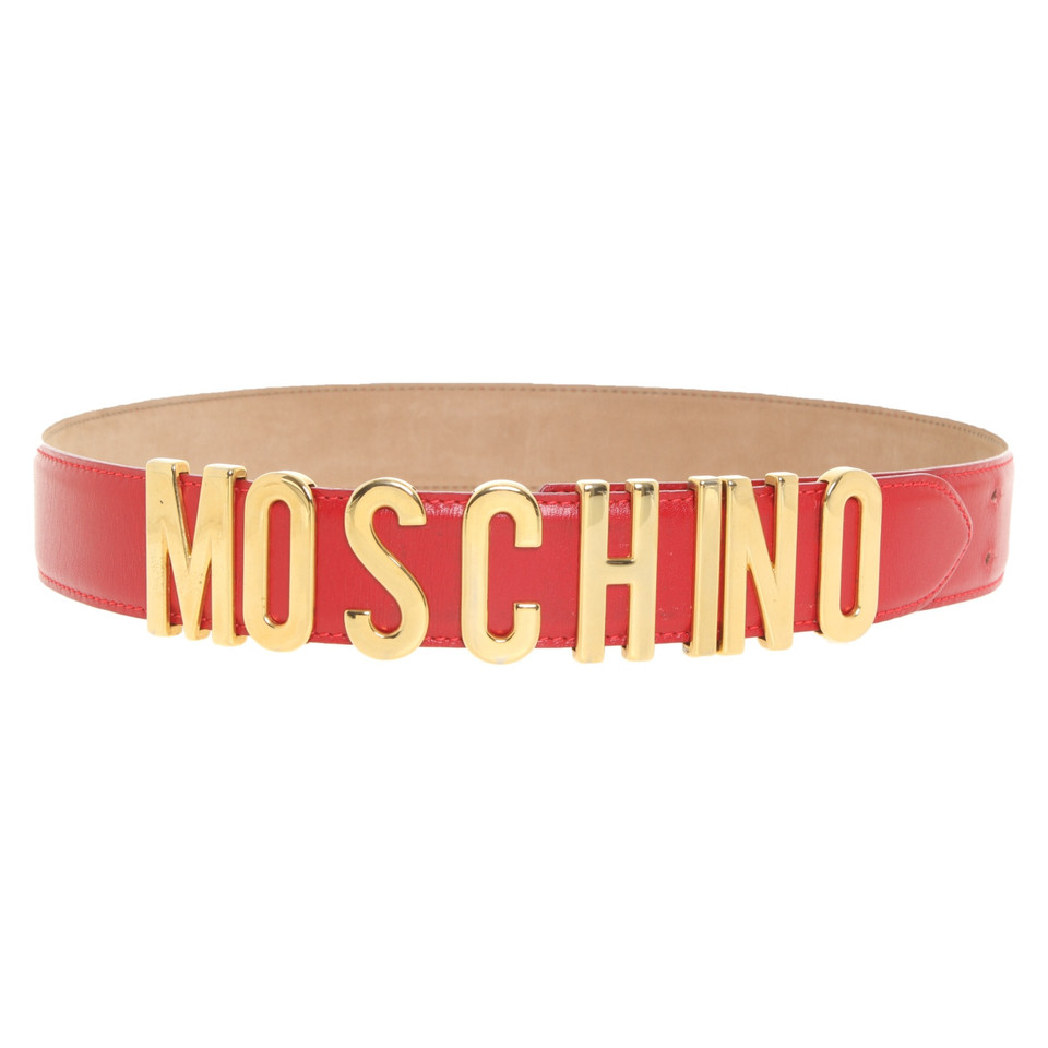 Moschino Belt Leather in Red