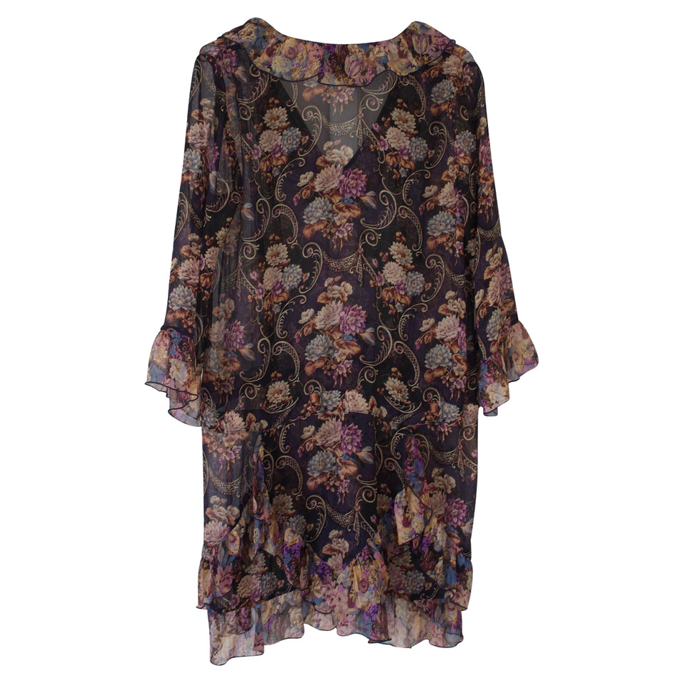 Anna Sui Silk dress with floral pattern