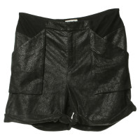 Helmut Lang shorts in pelle nera