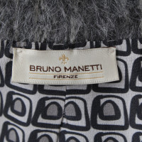 Bruno Manetti Mantel in Grau/Creme
