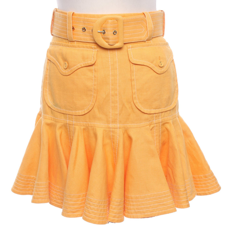 Zimmermann Skirt Linen in Orange