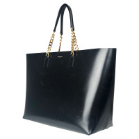 Saint Laurent Shopper Leer in Zwart