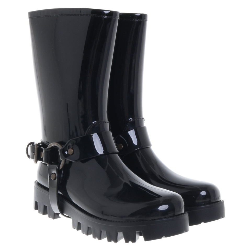 Dolce & Gabbana Gummistiefel in Schwarz