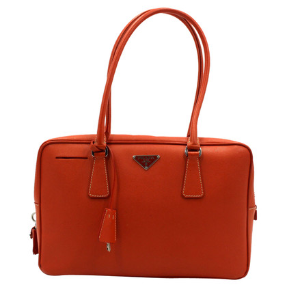 Prada Shopper Leather in Orange