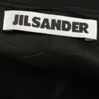 Jil Sander Kleid in Schwarz mit Stickerei am Saum