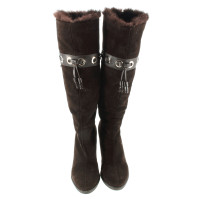 Gucci Brown boots with fur