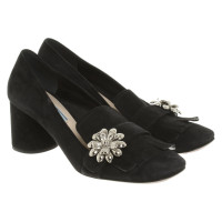 Prada Pumps/Peeptoes Suède in Zwart