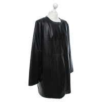 Marina Rinaldi Leren jas in zwart