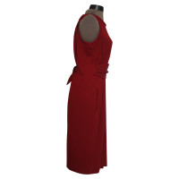 Donna Karan robe rouge en laine à épaules dénudées