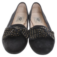 Ugg Australia Slippers/Ballerina's Suède in Zwart