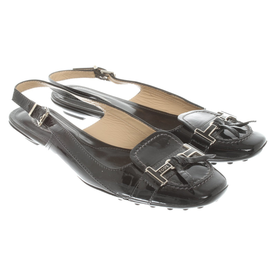 Tod's Sandalen Lakleer in Zwart