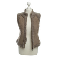 René Lezard Agnello per gilet in grigio-beige