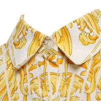 Versace Ärmellose Bluse in Weiß/Gelb
