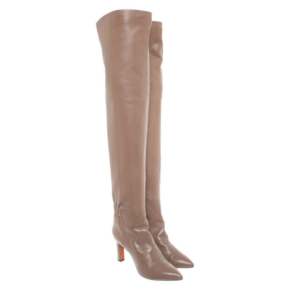 Santoni Boots Leather in Nude