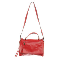 Red (V) Handbag Leather in Red