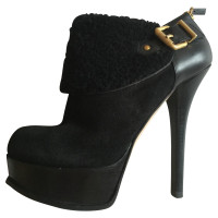Fendi Black Boot Ankle Boots with Logo 39 EU