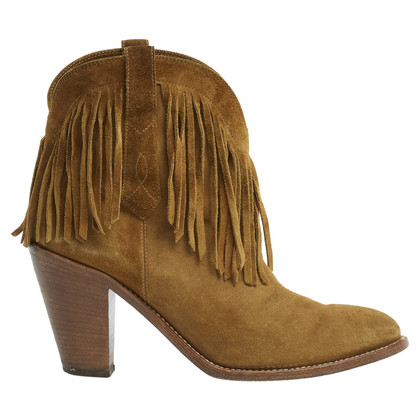 Saint Laurent Ankle boots Suede in Ochre