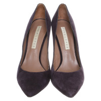 Pura Lopez Pumps/Peeptoes aus Wildleder in Violett