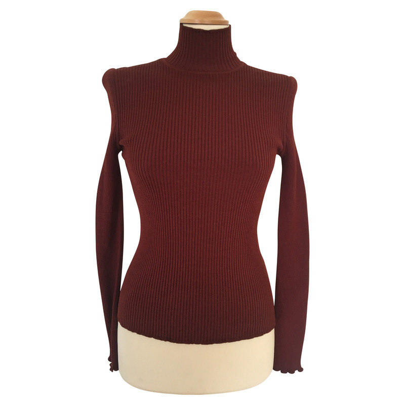 Rena Lange Rib top with stand-up collar 