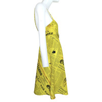 John Galliano Kleid aus Baumwolle in Gelb