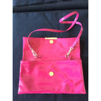 Emporio Armani Clutch Bag Patent leather in Fuchsia