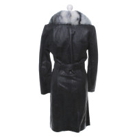Jitrois Leather coat with fur collar