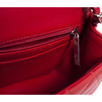 Chanel Classic Flap Bag Mini Rectangle Leer in Rood